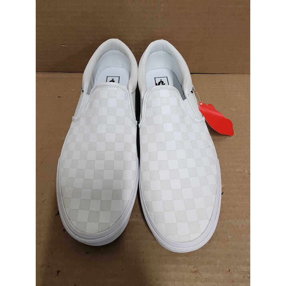 USED Vans Unisex Classic Slip-On (Checkboard) Truewhite/T Skate Shoe 13 Men US - Picture 2 of 11